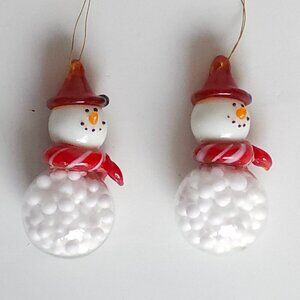 CUTE SNOWMEN Ornaments x2 BNWOT
